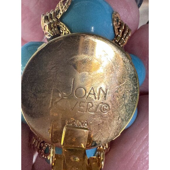 Joan Rivers Gold-Tone Clip-On Earrings With Blue Bead Clusters - Picture 4 of 6